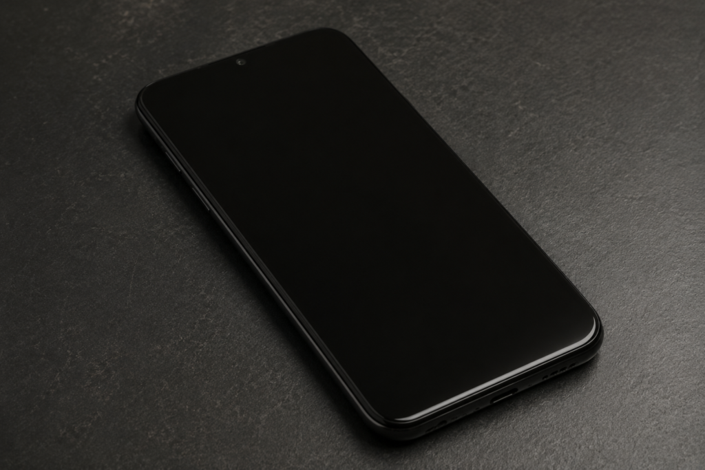 Nowoczesny smartphone na ciemnej powierzchni